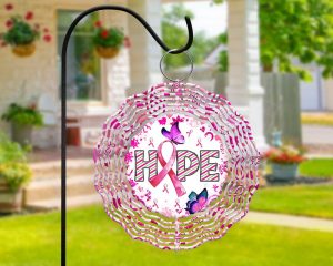 Breast Cancer Awareness Wind Spinner Png File Hanging Wind Spinners For Outdoors