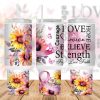 Breast Cancer Pink Ribbon Sunflowers 40 Oz 2 Piece Tumbler Wrap