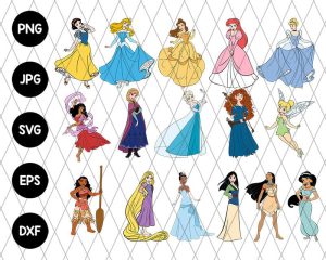 Bundle 16 Princesses Svg File