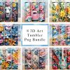 Bundle 3d Art Flowers Tumbler Png