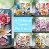 Bundle 3d Floral Tumbler Png