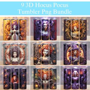 Bundle 3d Halloween Witches Tumbler Png