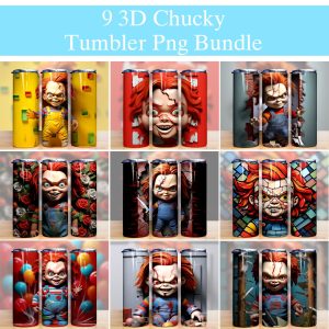 Bundle 3d Horror Character Chucky Tumbler Png