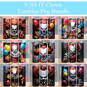 Bundle 3d Horror Clown Tumbler Png