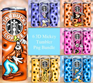 Bundle 3d Inflated Cartoon Tumbler Png