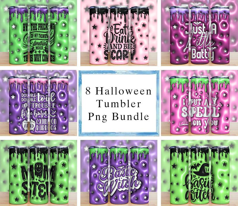 Bundle 3d Inflated Halloween Tumbler Png Bundle 3d Inflated Halloween Tumbler Png