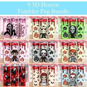 Bundle 3d Inflated Horror Characters Tumbler Png