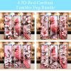 Bundle 3d Red Cardinal Bird Flowers Tumbler Png