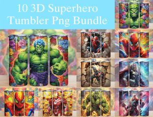 Bundle 3d Superhero Tumbler Png