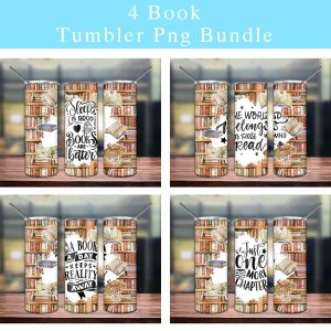 Bundle 4 Book Tumbler Png