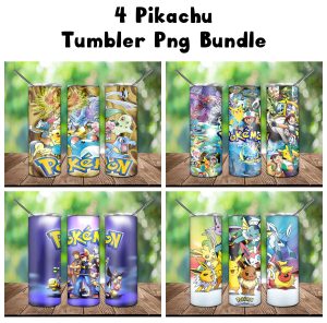 Bundle 4 Pikachu Tumbler Png