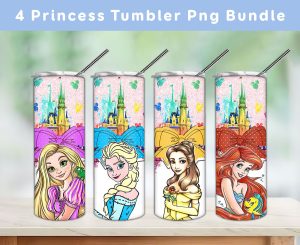Bundle 4 Princesses Castle Tumbler Png 2