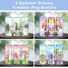 Bundle 4 Summer Gnome Tumbler Png