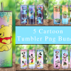 Bundle 5 Cartoon Glitter Tumbler Png