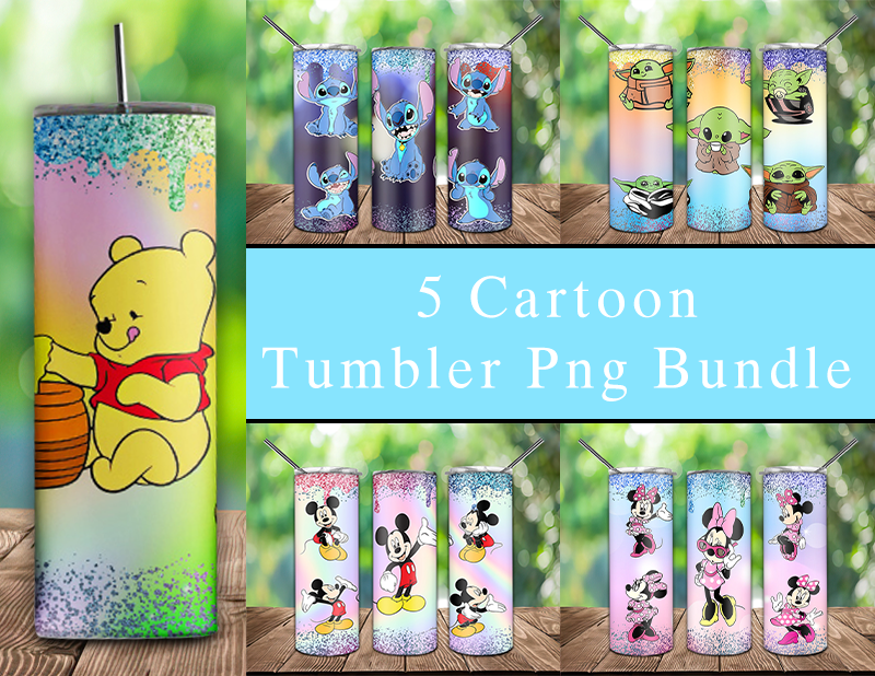 Bundle 5 Cartoon Glitter Tumbler Png Bundle 5 Cartoon Glitter Tumbler Png