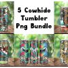 Bundle 5 Cowhide Skull Western Tumbler Png