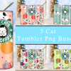 Bundle 5 Cute Cat Coffee Tumbler Png