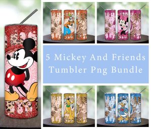 Bundle 5 Mickey And Friends Tumbler Png