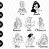 Bundle 8 Princesses Svg File