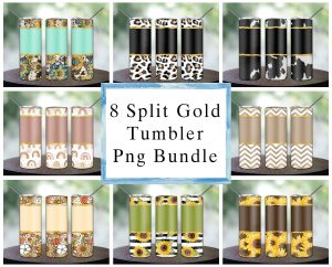 Bundle 8 Split Gold Tumbler Png