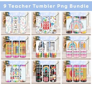 Bundle 9 Teacher Tumbler Png