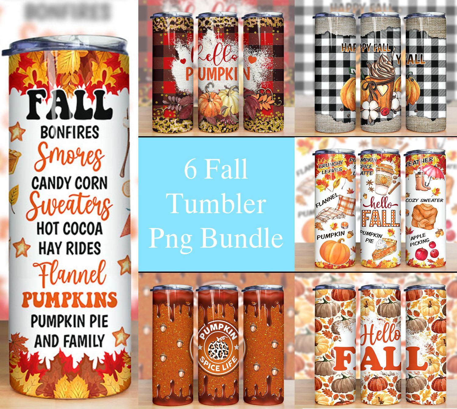 Bundle Fall Vibes Autumn Tumbler Png Bundle Fall Vibes Autumn Tumbler Png