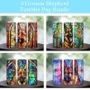 Bundle German Shepherd Stained Glass Tumbler Png