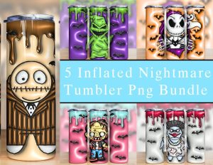 Bundle Inflated Horror Characters Tumbler Png