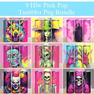 Bundle Pink Pop Halloween Retro Tumbler Png