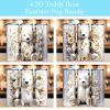 Bundle White Teddy Bear Flowers Tumbler Png