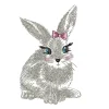 Bunny With A Bow 31 Embroidery Design