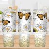 Butterfly And Daisies 40 Oz 2 Piece Tumbler Wrap