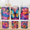 Butterfly Colorful 40 Oz 2 Piece Tumbler Wrap