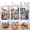 Cactus Flower Western Bull Skull Liquor 40 Oz 2 Piece Tumbler Wrap