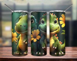 Cartoon Dinosaurs Tumbler PNG