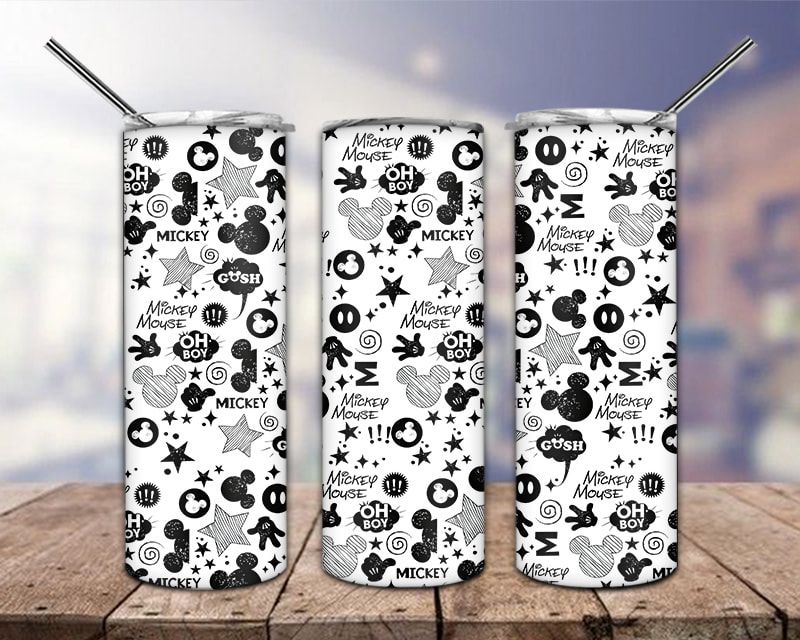 Cartoon Mickey Pattern Black Tumbler Png Cartoon Mickey Pattern Black Tumbler Png