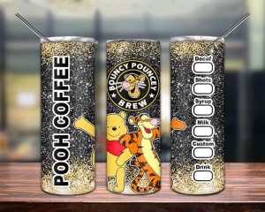 Cartoon Pooh Coffee Tumbler Png