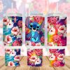 Cartoon Stitch Tropical Flowers 40 Oz 2 Piece Tumbler Wrap