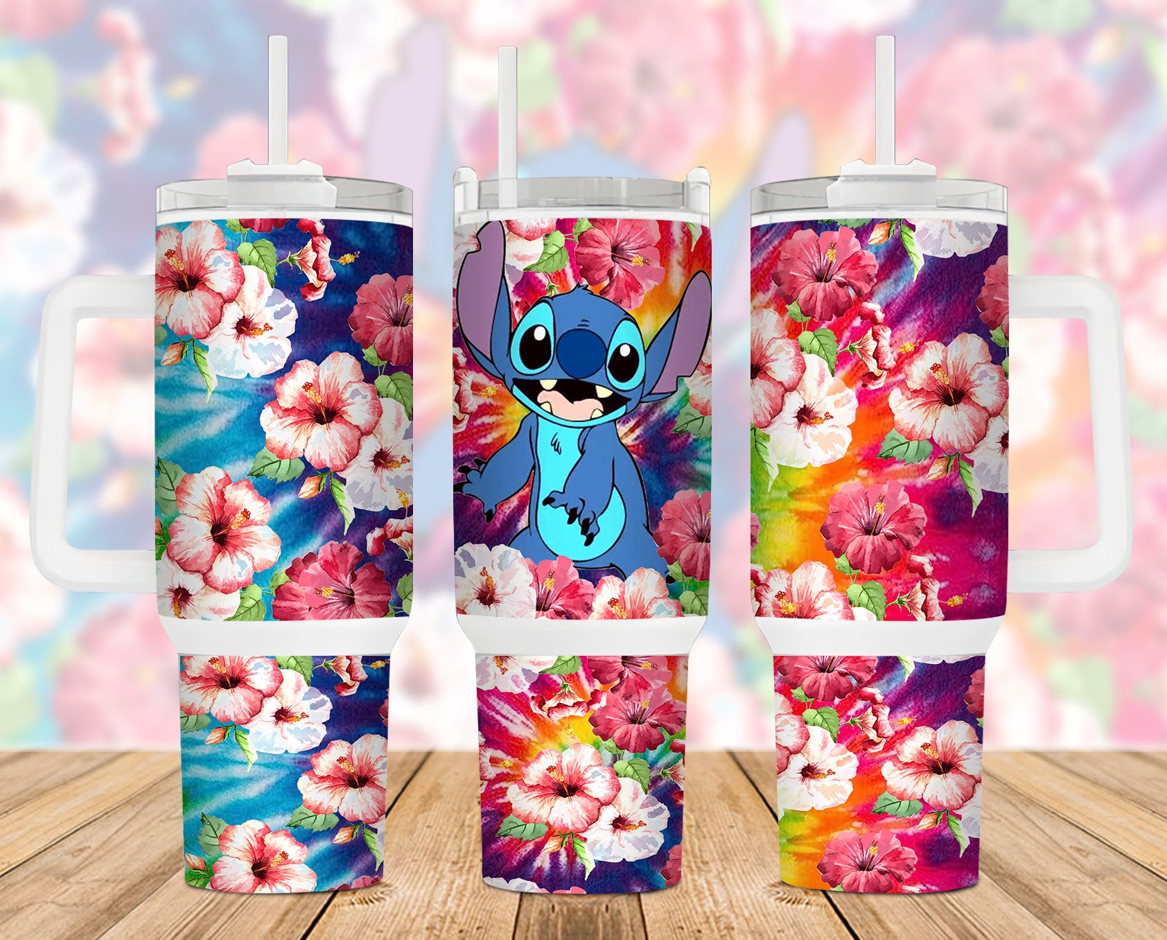 Cartoon Stitch Tropical Flowers 40 Oz 2 Piece Tumbler Wrap Cartoon Stitch Tropical Flowers 40 Oz 2 Piece Tumbler Wrap