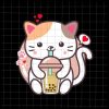 Cat Boba Tea Anime Svg, Cat Tea Kawaii Anime Japanese Neko Svg