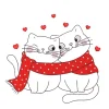 Cat In Love Embroidery Design 2