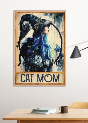 Cat Mom Black Cat Poster Print, Digital Poster Wall Art