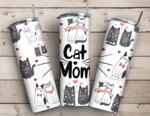 Cat Mom Tumbler PNG