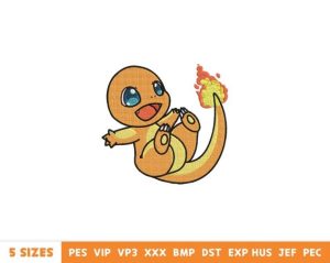 Charmander Embroidery Design