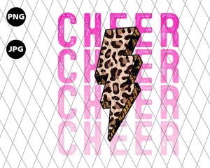 Cheer Stacked Lightning Leopard Png