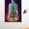 Christmas Bottle Poster Print, Digital Poster Wall Art