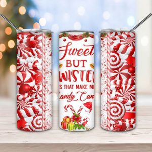 Christmas Candy Sweet but Twisted Tumbler PNG