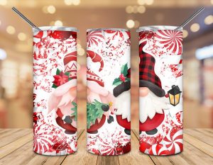 Christmas Gnome Candy Tumbler PNG
