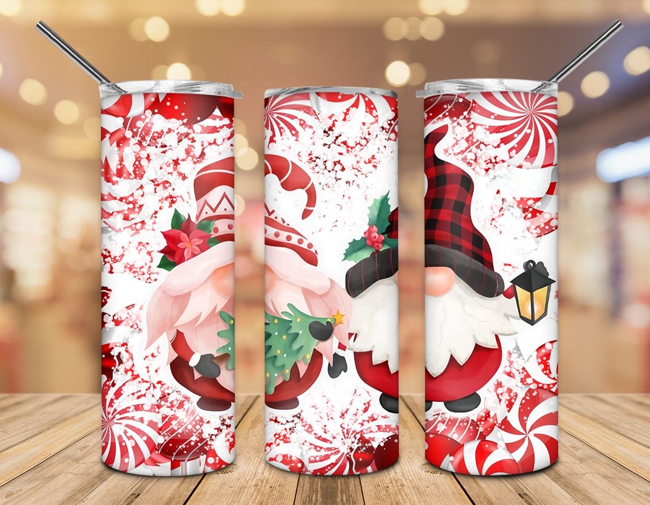Christmas Gnome Candy Tumbler PNG Christmas Gnome Candy Tumbler PNG