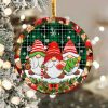 Christmas Gnomes Ornament Png, Round Christmas Ornament